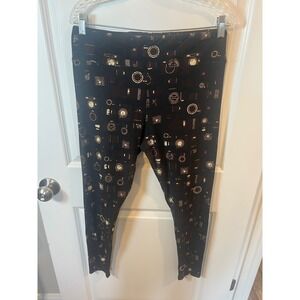 LuLaRoe Womens Leggings Vintage‎ Camera Print Black Tall & Curvy